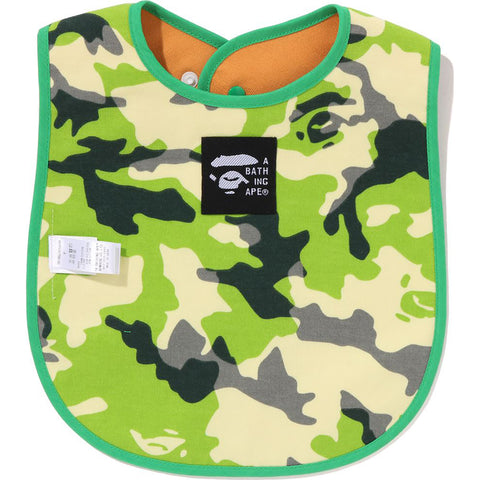 WOODLAND CAMO BABY MILO FISHING VEST PRINT REVERSIBLE BIB KB