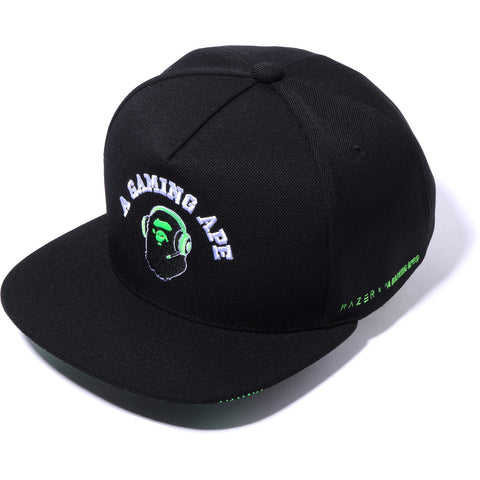 RAZER X A BATHING APE SNAP BACK CAP MENS