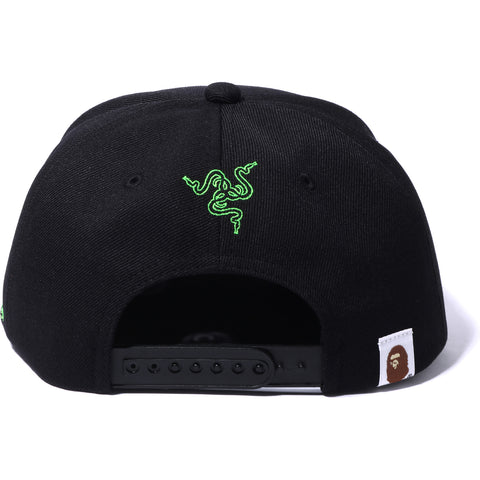 RAZER X A BATHING APE SNAP BACK CAP MENS