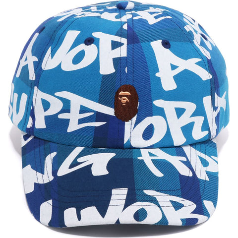 BAPE GRAFFITI CHECK PANEL CAP MENS