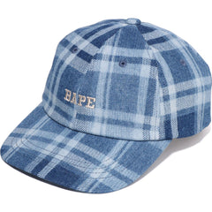 BAPE CHECK DENIM PANEL CAP LADIES