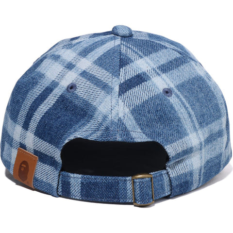 BAPE CHECK DENIM PANEL CAP LADIES