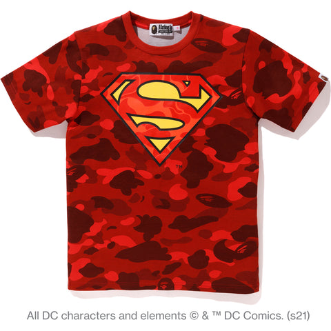 BAPE X DC SUPERMAN COLOR CAMO TEE L