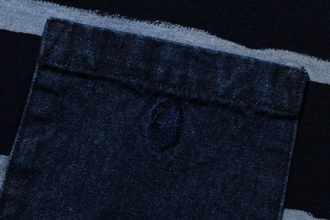 INDIGO DISCHARGE PRINT RELAXED FIT TEE MENS