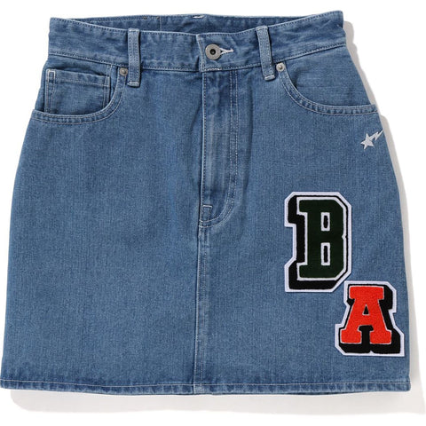 MULTI FONTS DENIM SKIRT LADIES