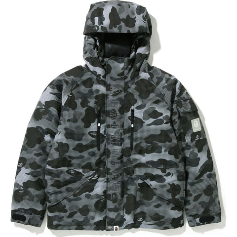 GRID CAMO RELAXED FIT HOODIE DOWN JACKET MENS