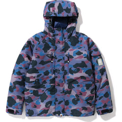 GRID CAMO RELAXED FIT HOODIE DOWN JACKET MENS