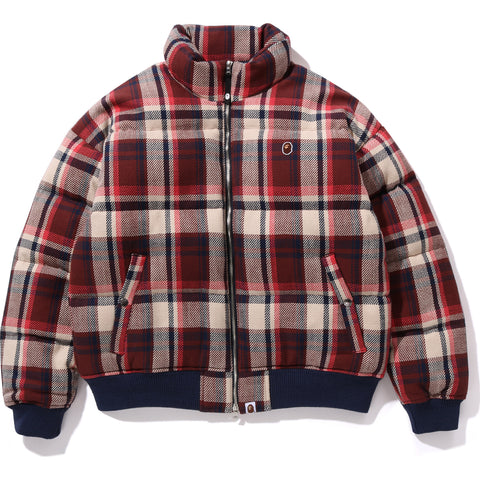 BAPE CHECK DOWN JACKET RELAXED FIT MENS