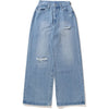 DAMAGED HIGHWAIST WIDE DENIM PANTS LADIES