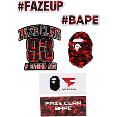 BAPE X FAZE CLAN STICKER SET M