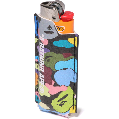 MULTI CAMO LEATHER LIGHTER CASE MENS