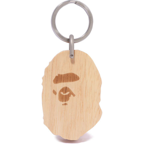 APE HEAD WOOD KEYCHAIN