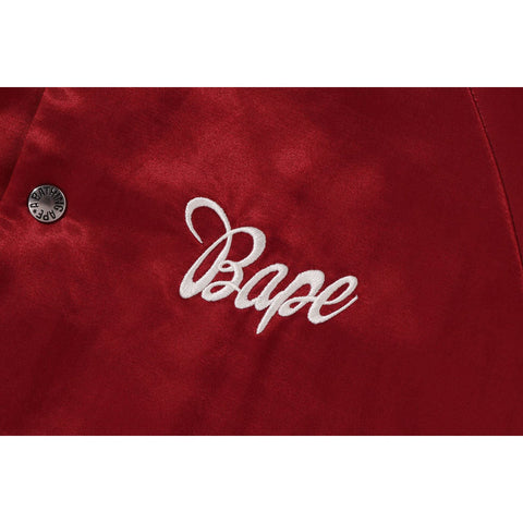 BAPE SATIN VARSITY JACKET LADIES