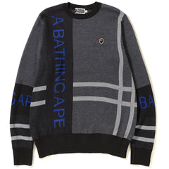BIG BAPE LOGO CHECK KNIT MENS