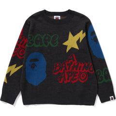 BAPE GRAFFITI PATTERN KNIT KIDS