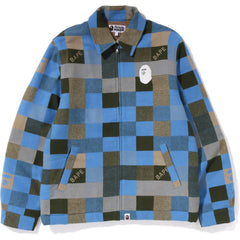 BLOCK CHECK RELAXED FIT LIGHT JACKET MENS