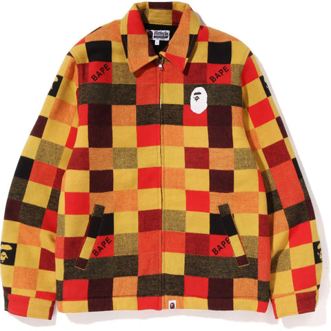 BLOCK CHECK RELAXED FIT LIGHT JACKET MENS