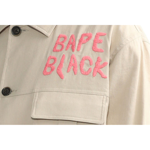 BAPE BLACK EMBROIDERY HUNTER JACKET M