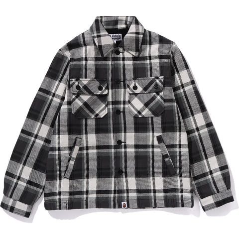 BAPE CHECK CPO JACKET MENS