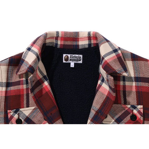 BAPE CHECK CPO JACKET MENS