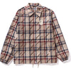 A BATHING APE LOGO CHECK PATTERN COACH JACKET MENS