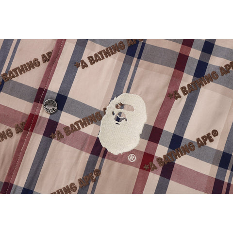 A BATHING APE LOGO CHECK PATTERN COACH JACKET MENS