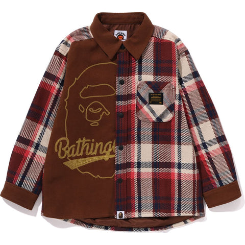 BAPE CHECK APE HEAD SHIRT JACKET RELAXED FIT KIDS