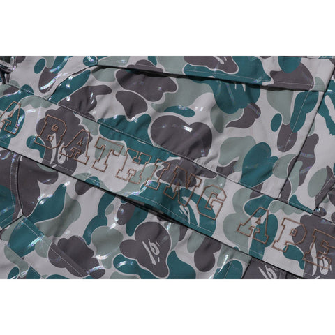 BAPE MENS LAMINATED CAMO SNOWBOARD JACKET