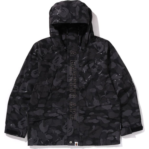 BAPE MENS LAMINATED CAMO SNOWBOARD JACKET