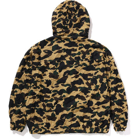 CRINKLE EFFECT 1ST CAMO HALF ZIP HOODIE JACKET MENS