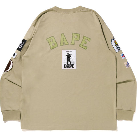 BAPE MULTI LABEL RELAXED FIT L/S TEE MENS