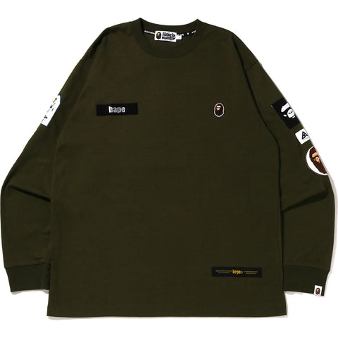 BAPE MULTI LABEL RELAXED FIT L/S TEE MENS