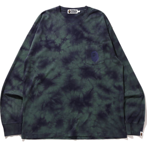 TIE DYE ONE POINT POCKET RELAXED FIT L/S TEE MENS