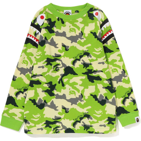 WOODLAND CAMO SHARK SHOULDER L/S TEE KIDS