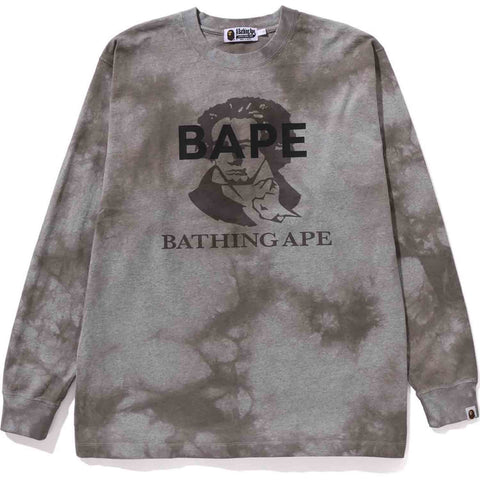 TIE DYE BATHING APE L/S TEE RELAXED FIT MENS