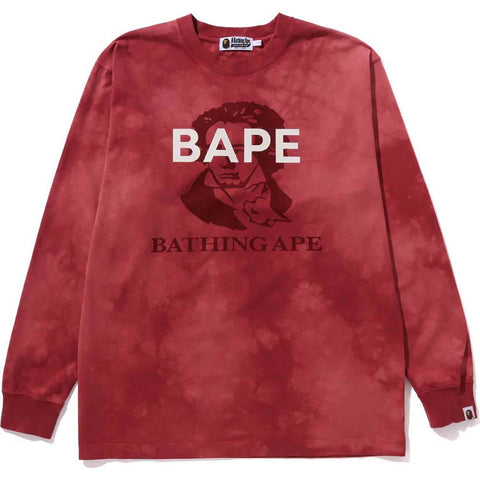 TIE DYE BATHING APE L/S TEE RELAXED FIT MENS