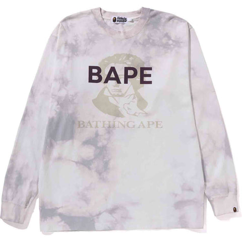 TIE DYE BATHING APE L/S TEE RELAXED FIT MENS