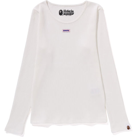 BAPE LABEL RIB L/S TEE LADIES