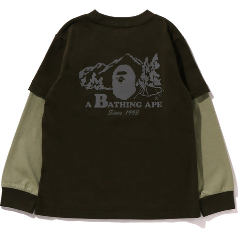 BAPE REFLECTIVE PRINT LAYERED L/S TEE KIDS