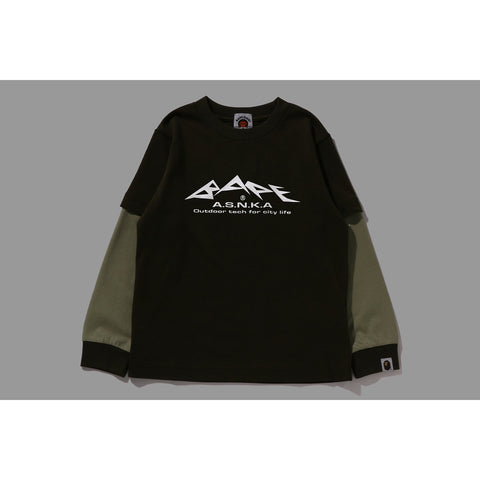 BAPE REFLECTIVE PRINT LAYERED L/S TEE KIDS