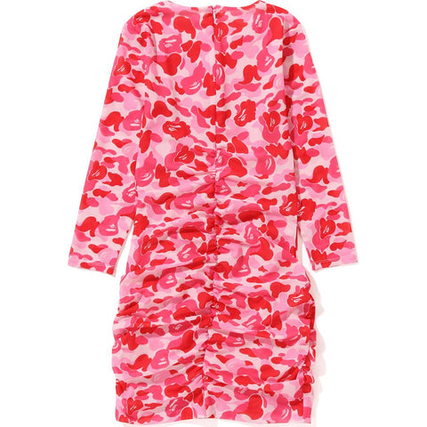 ABC CAMO MESH GATHERED ONEPIECE LADIES