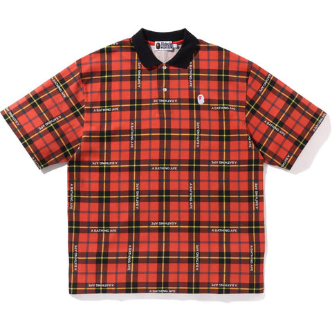 BAPE CHECK RELAXED FIT POLO MENS