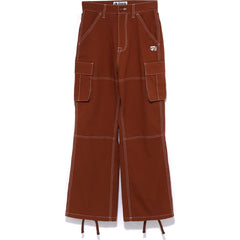 COLOR STITCHING HIGH WAIST CARGO PANTS L