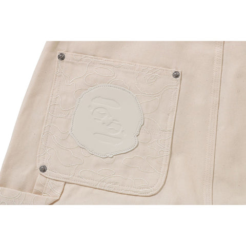 LINE CAMO PATCH DENIM DOUBLE KNEE WORK PANTS MENS