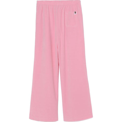 CRYSTAL STONE APE HEAD VELOUR WIDE PANTS LADIES