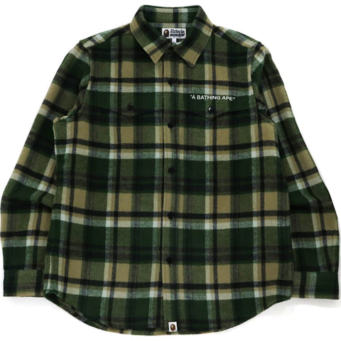 BAPE CHECK FLANNEL SHIRT MENS