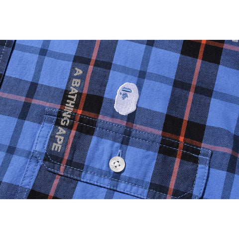 BAPE LOGO CHECK LOOSE FIT SHIRT MENS