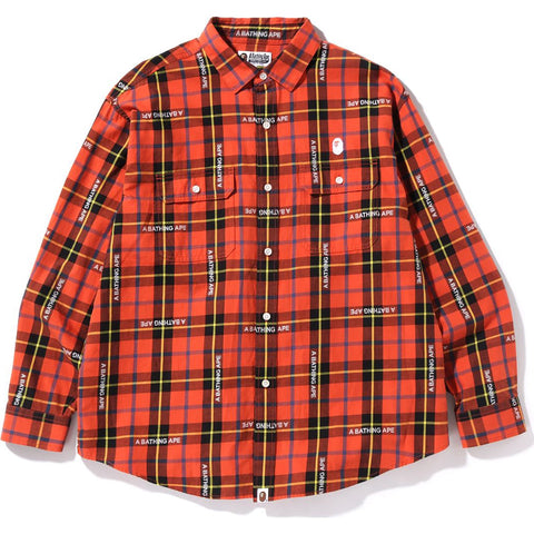BAPE LOGO CHECK LOOSE FIT SHIRT MENS