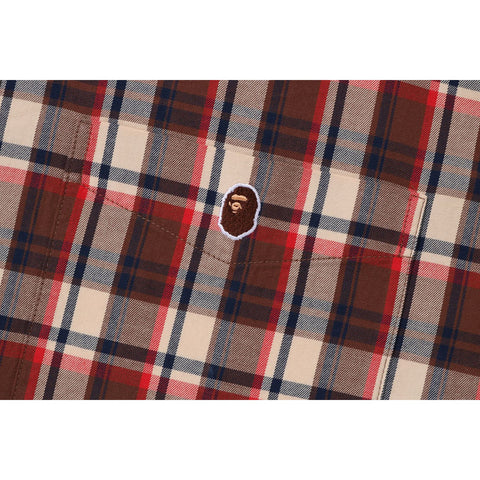 MINI BAPE CHECK LOOSE FIT SHIRT MENS