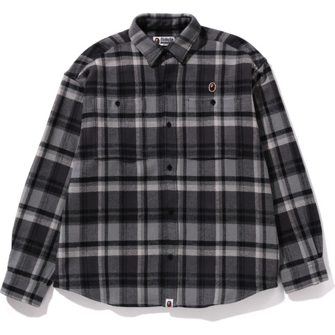 BAPE CHECK APE HEAD ONE POINT FLANNEL SHIRT MENS